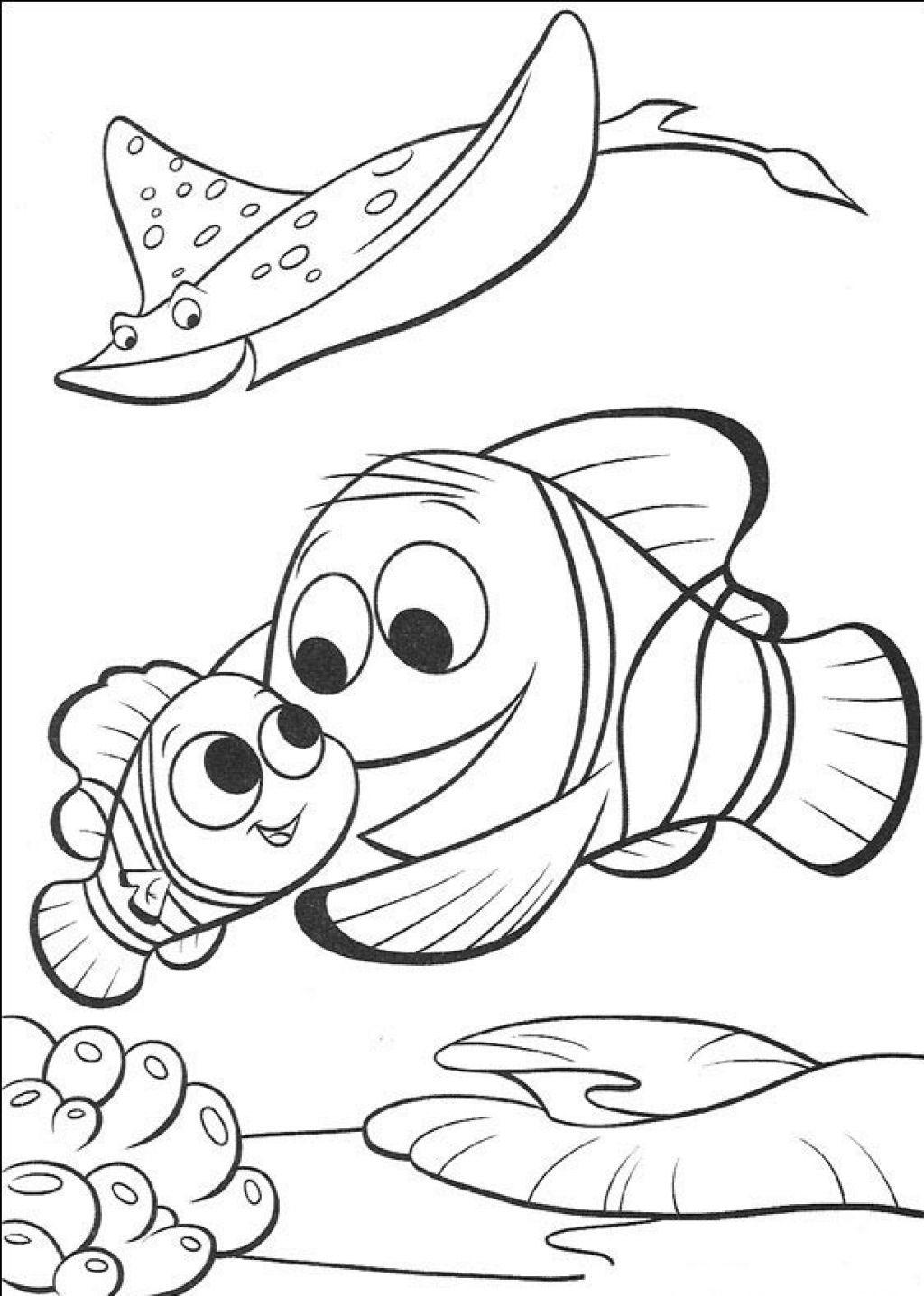Cartoon Fish Nemo Coloring Pages 1024x1437 Cartoon Fish Nemo Coloring Pages