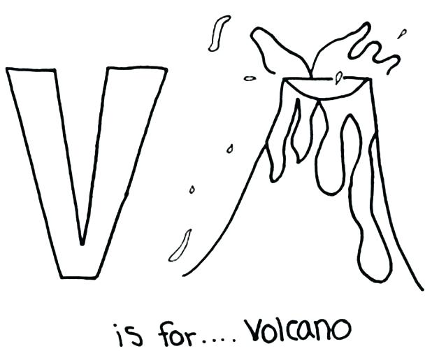 618x502 Volcano Coloring Page High Quality Coloring Pages Coloring Home