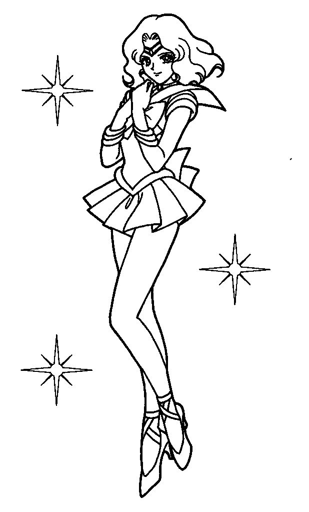 618x1023 Sailor Neptune Sailor Moon Coloring Pages Sailor