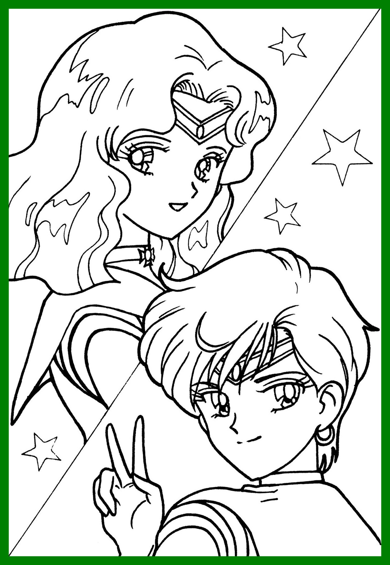 1256x1821 Appealing Sailor Neptune And Uranus Coloring Page Sailormoon