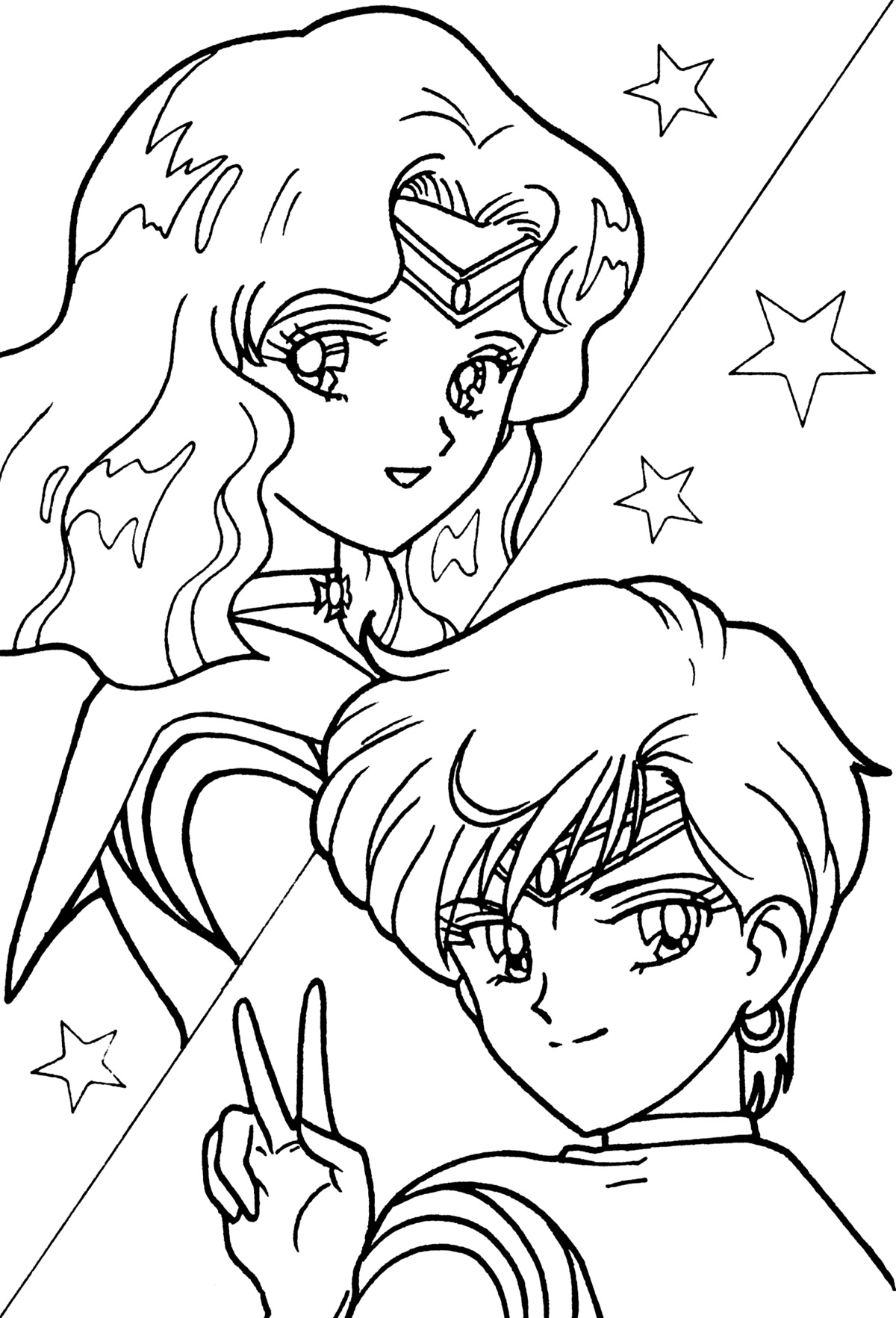 1200x1765 Sailor Neptune And Sailor Uranus Coloring Page