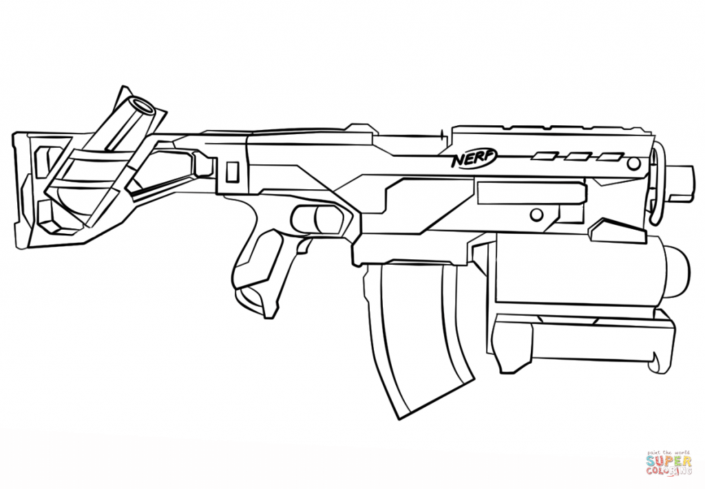 1024x711 Nerf Gun Coloring Pages