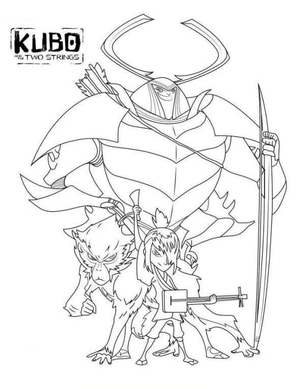 Coloring Page Kubo And The Two Strings Adult Coloring Pages 596x767 Coloring Page Kubo And The Two Strings Adult Coloring Pages