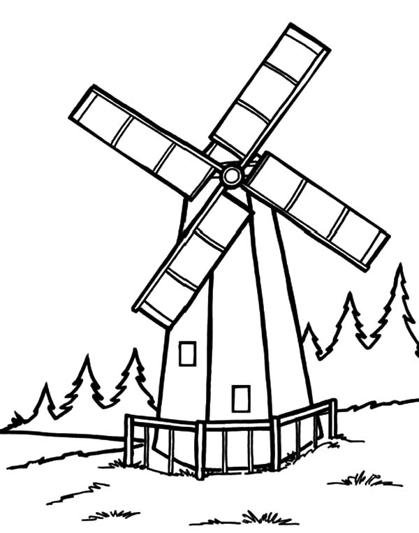 An Old Windmills Tower Coloring Pages Batch Coloring 600x763 An Old Windmills Tower Coloring Pages Batch Coloring