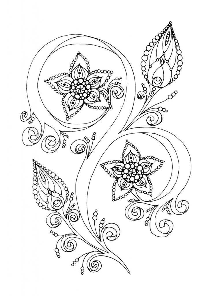 15 New Anti Stress Adult Coloring Pages Inspired By Flowers 724x1024 15 New Anti Stress Adult Coloring Pages Inspired By Flowers