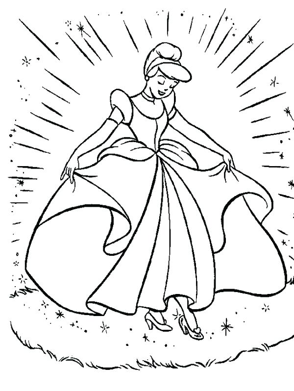 Cinderella Coloring Pages New Beautiful Dress In Coloring Page 600x798 Cinderella Coloring Pages New Beautiful Dress In Coloring Page