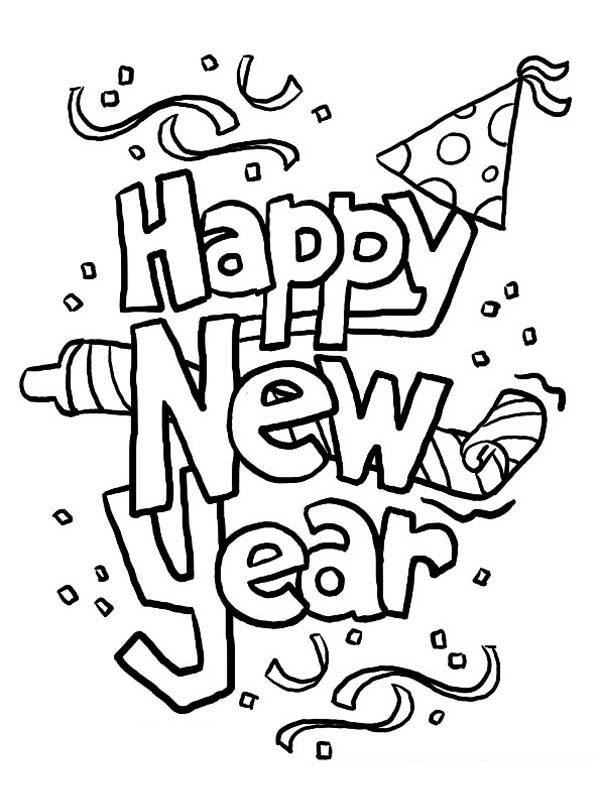 600x806 Happy New Year Coloring Pages