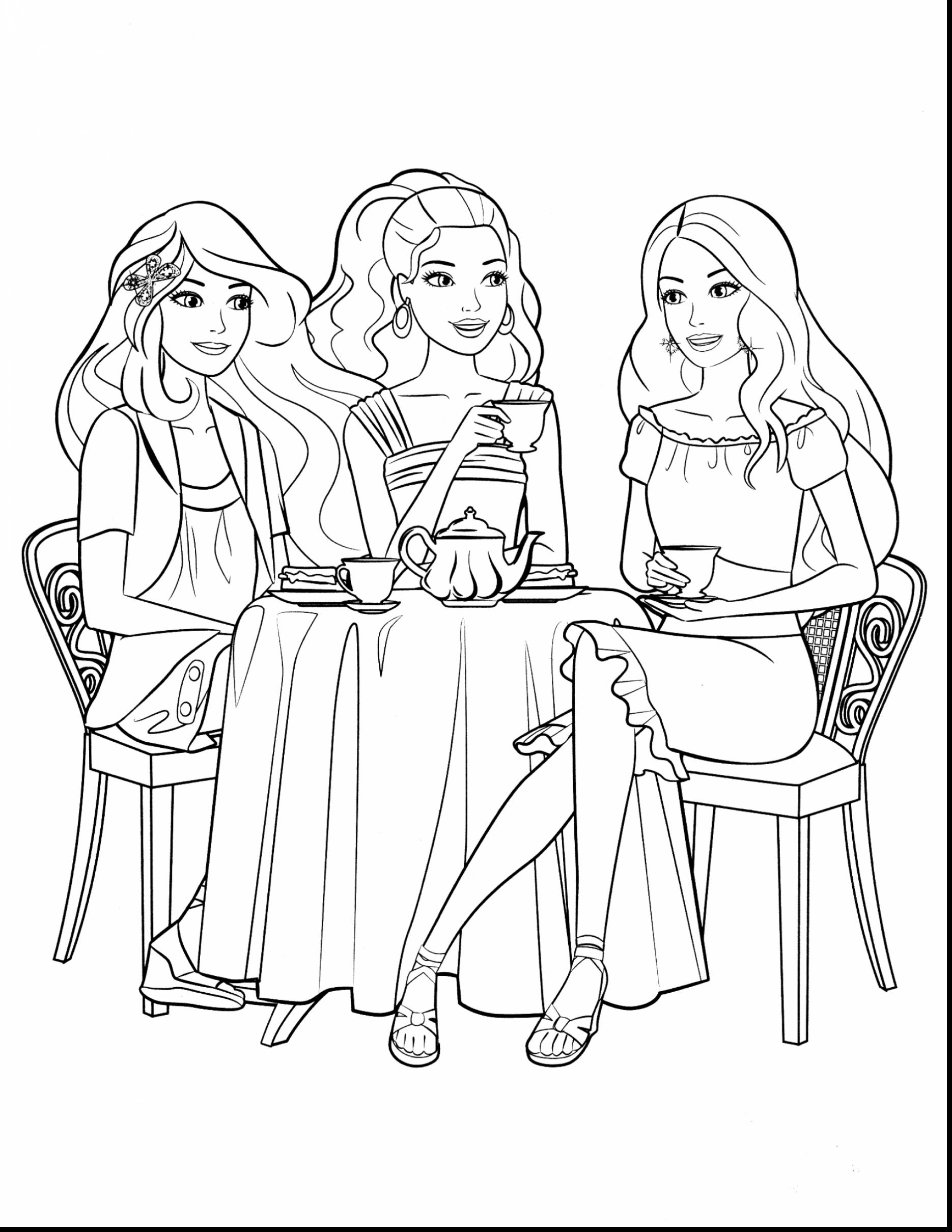 1870x2420 New Coloring Pages Of Barbie And Her Friends