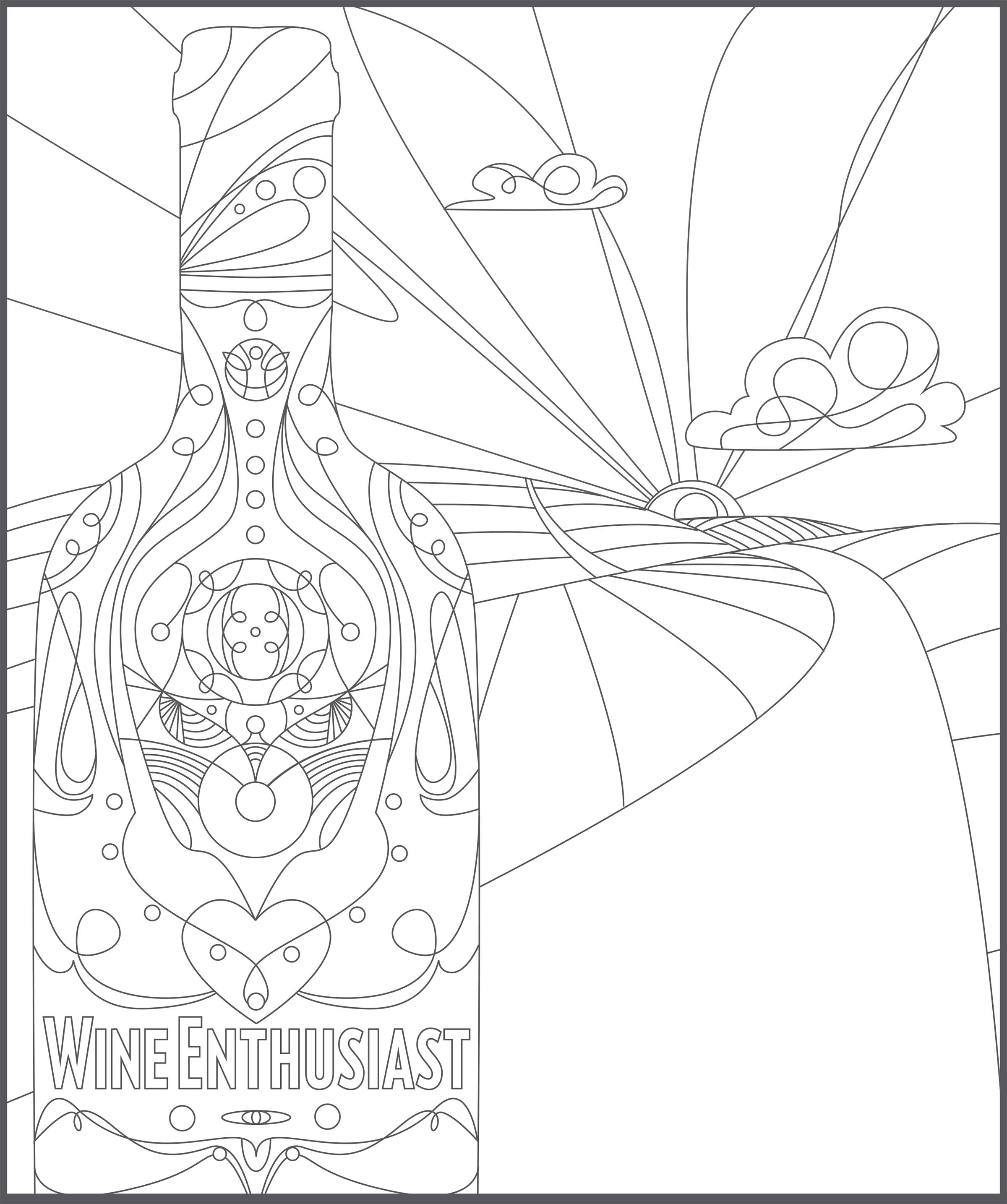 Adult Coloring Book, Color Inside The Wines Wine Enthusiast 2400x2870 Adult Coloring Book, Color Inside The Wines Wine Enthusiast