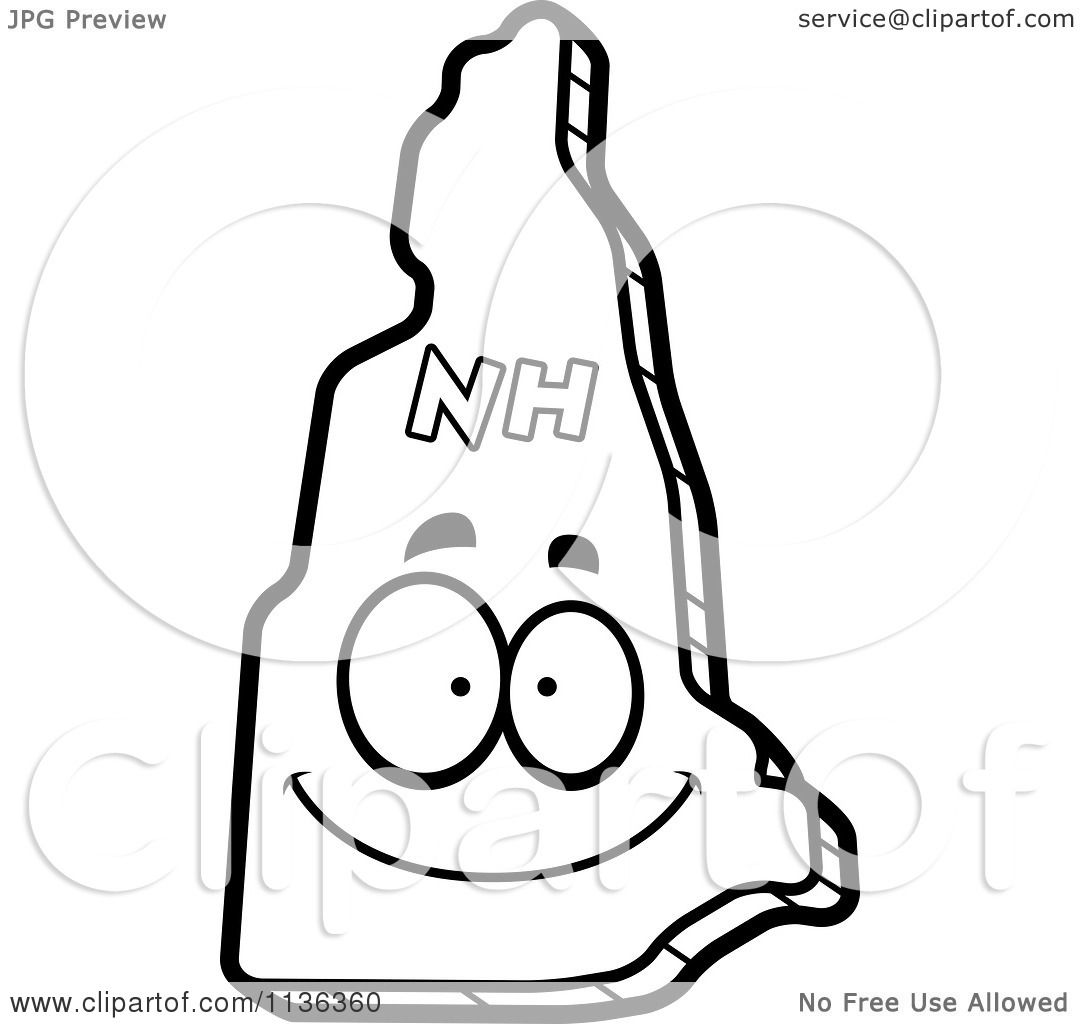 Cartoon Clipart Of An Outlined Happy New Hampshire State Character 1080x1024 Cartoon Clipart Of An Outlined Happy New Hampshire State Character