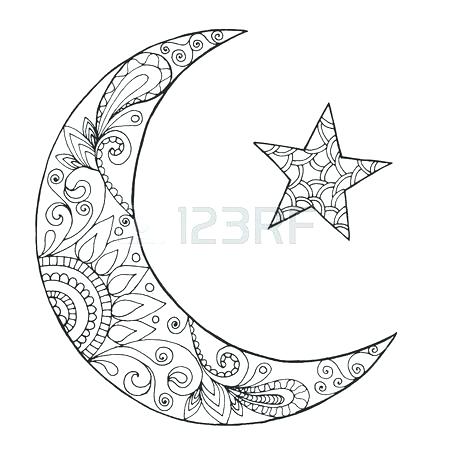 450x450 Moon Coloring Page Crescent Moon Coloring Page Crescent Coloring