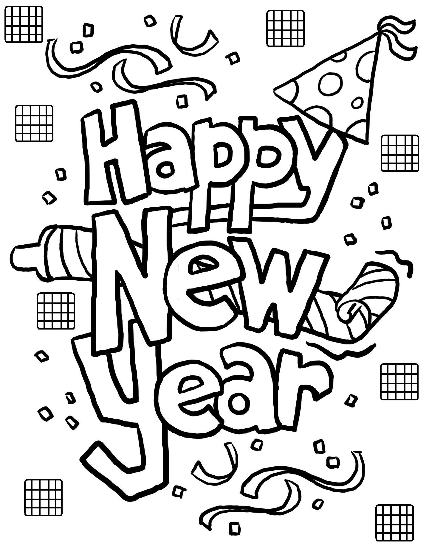 1439x1851 Happy New Year Coloring Pages Sheets With 1