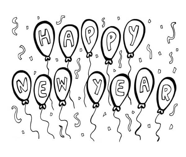 600x508 Free Coloring Pages Happy New Year Happy Greeting Images