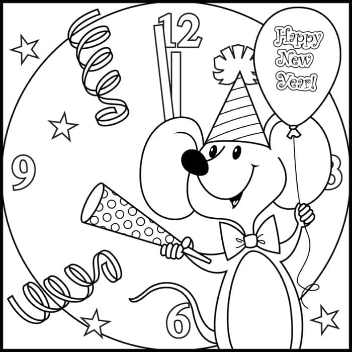 Happy New Year Greetings, Printable Coloring Pages And Worksheets 700x700 Happy New Year Greetings, Printable Coloring Pages And Worksheets