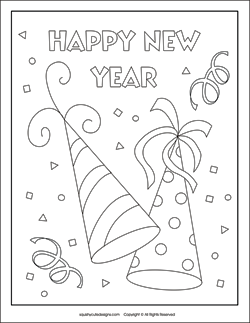 New Years Coloring Pages 250x323 New Years Coloring Pages