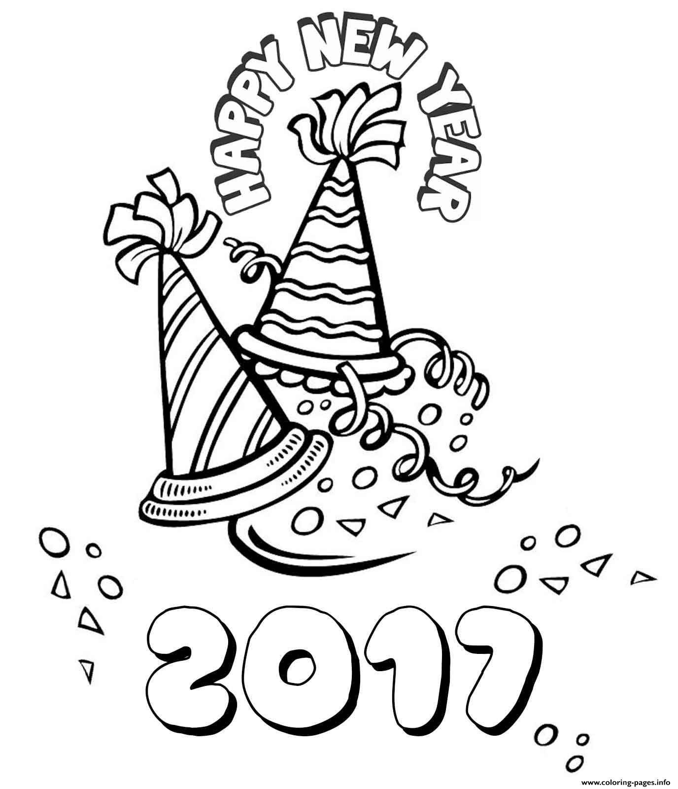 1376x1600 Happy New Year 2017 2 Coloring Pages Printable