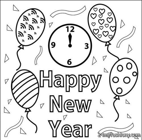 500x491 New Year 2017 Coloring Pages Free Happy New Year Coloring Pages