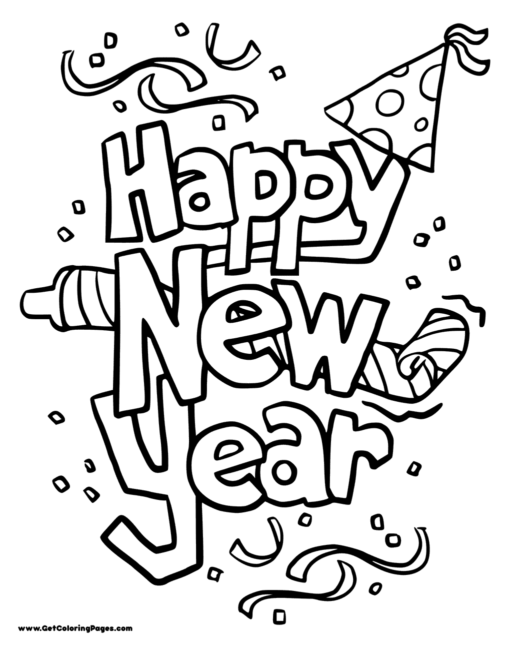 Happy New Year 2018 Coloring Pages 1024x1293 Happy New Year 2018 Coloring Pages
