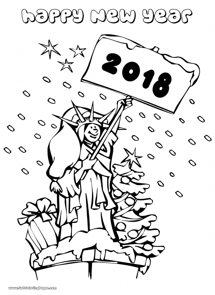 Printable New Year 2018 Coloring Pages 746x1024 Printable New Year 2018 Coloring Pages