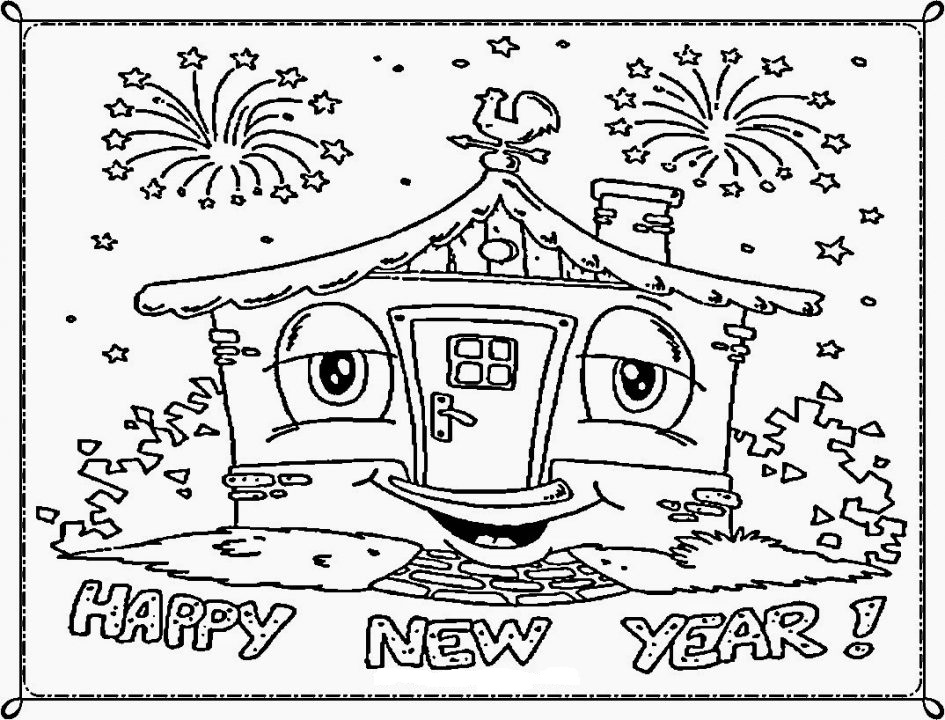 Cute Coloring Sheets For New Year 2018 945x720 Cute Coloring Sheets For New Year 2018