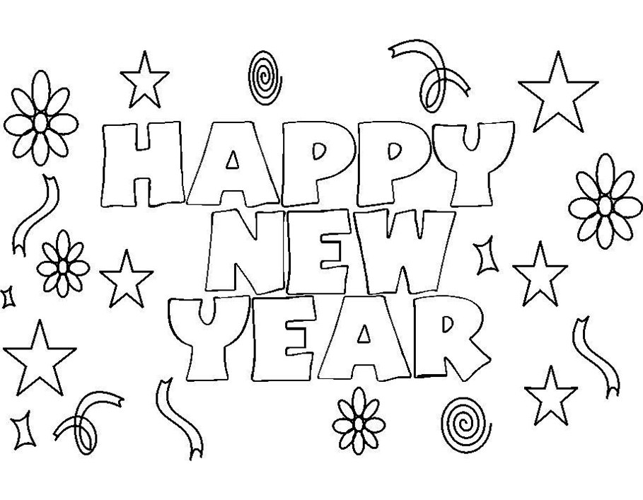 909x707 New Year's Coloring Pages