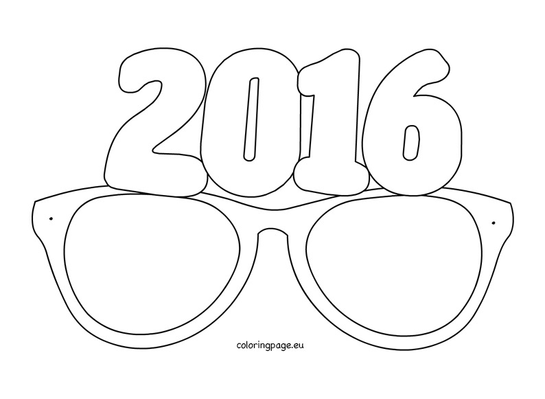 794x581 Paper Party Glasses 2016 Coloring Page