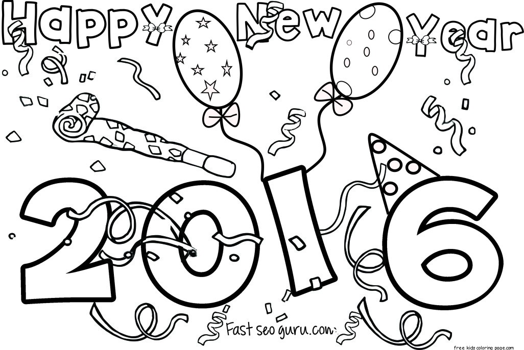 1026x686 Happy New Year 2016 Printable Coloring Pages