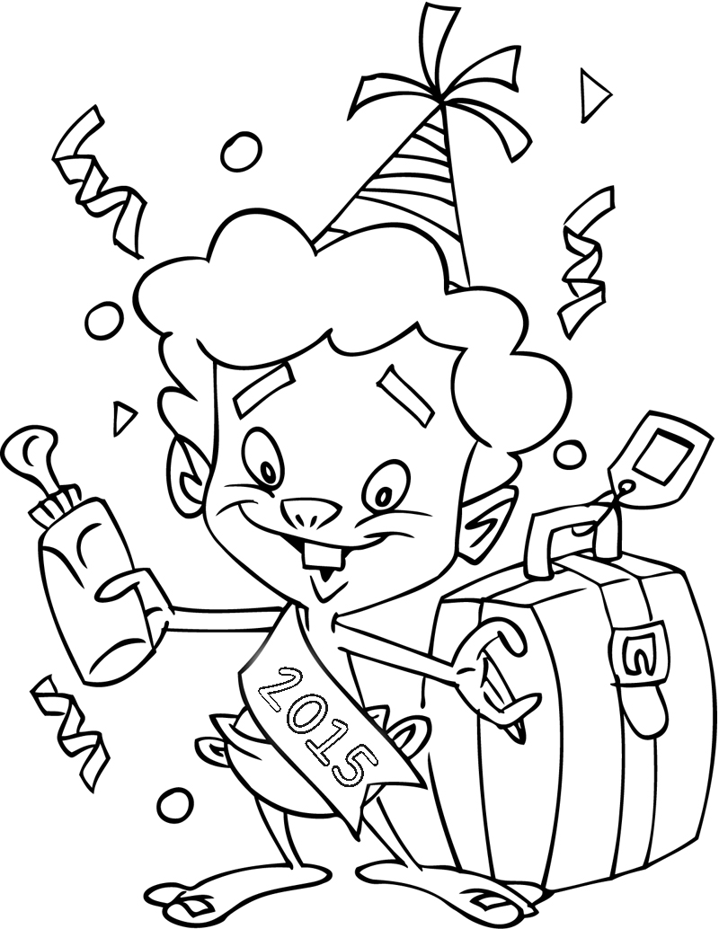 800x1034 New Years 2015 Coloring Pages Printable