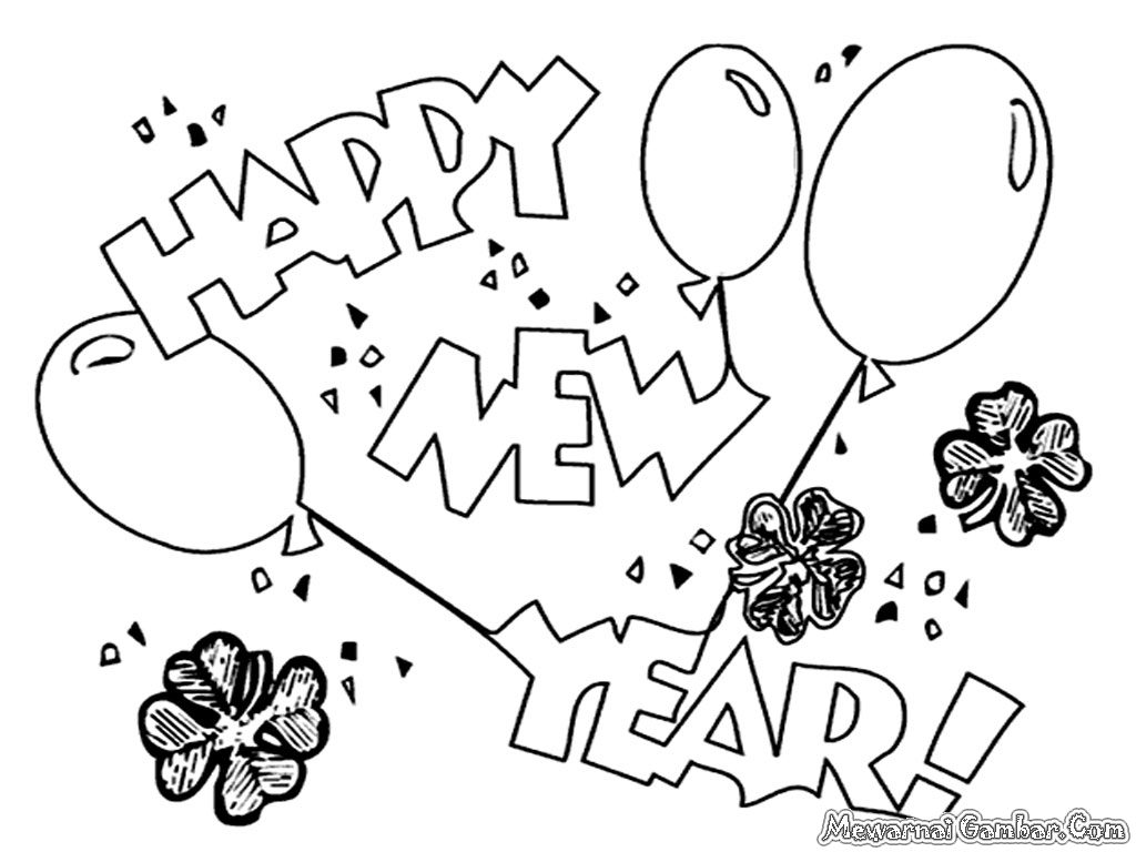1024x768 Happy New Year Greetings, Printable Coloring Pages And Worksheets