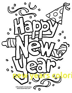233x300 New Years Coloring Pages With 2018 Happy New Year Coloring Pages