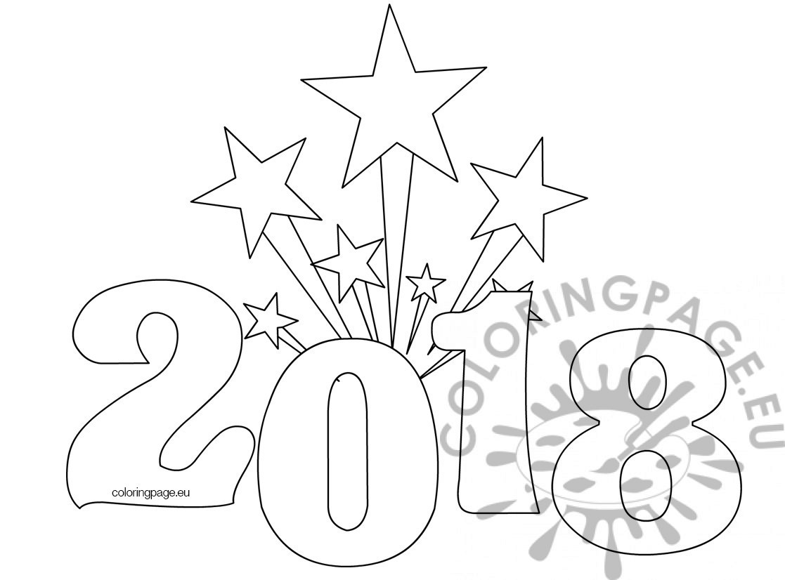 1117x826 Printable New Years Coloring Page 2018 Coloring Page