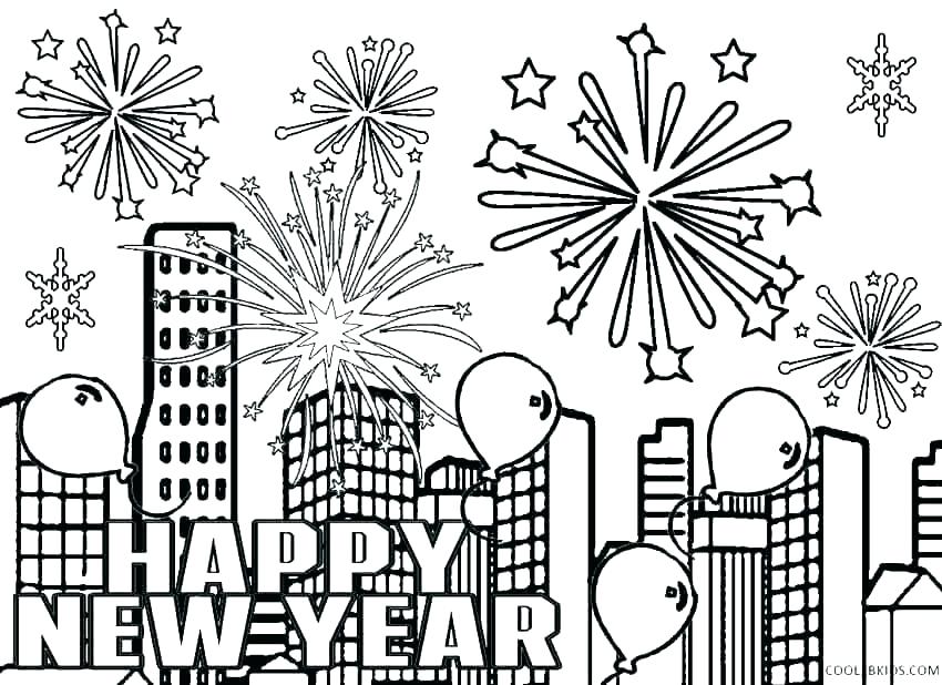 850x618 New Years Coloring Pages Printable New Years Pictures To Color New