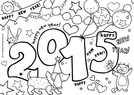460x325 Coloring Pages For New Years 2015