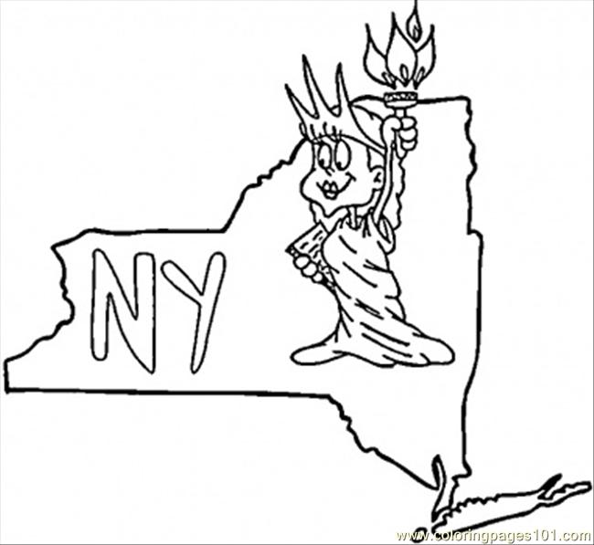 New York State Coloring Page 650x597 New York State Coloring Page