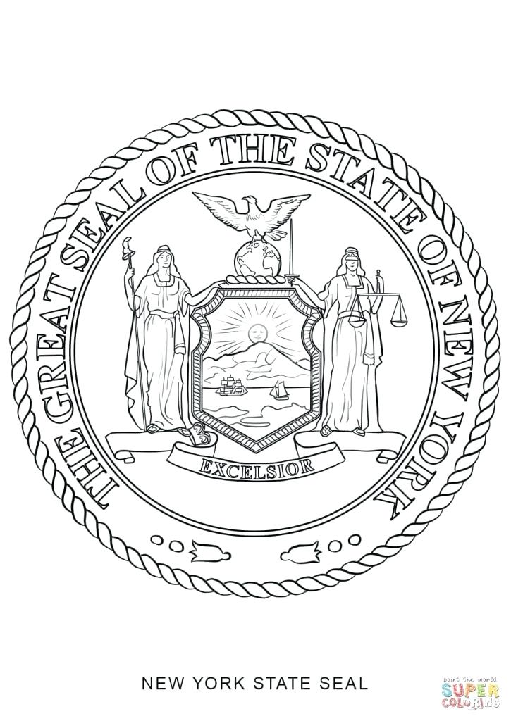 725x1024 New York State Flag Coloring Page