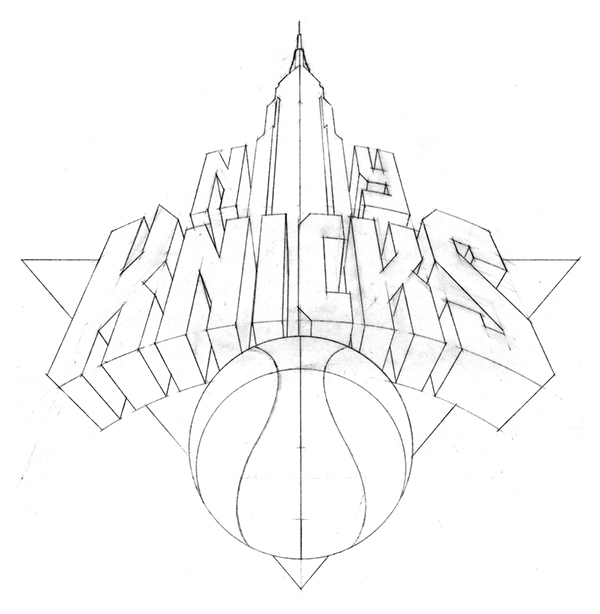 Behind The Knicks Logo With Michael Doret On Behance 600x614 Behind The Knicks Logo With Michael Doret On Behance