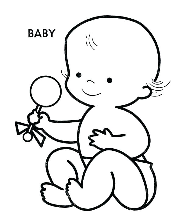 600x734 Baby Coloring Page Newborn Baby Girl Coloring Page Child Coloring