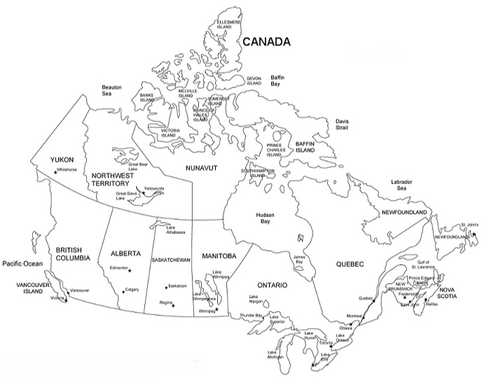 Map Of Canada Coloring Page Amp Coloring Book 688x538 Map Of Canada Coloring Page Amp Coloring Book