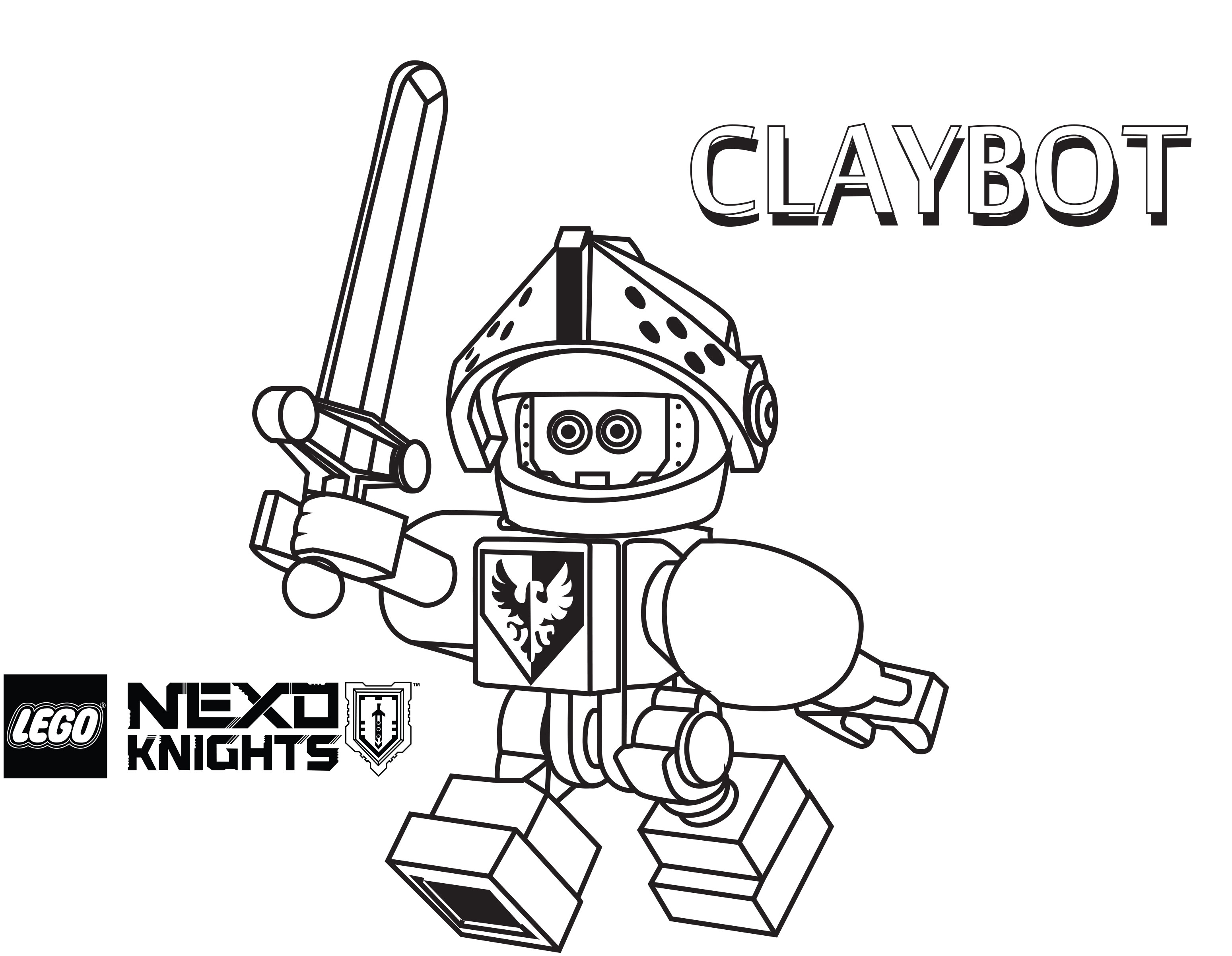 Lego Nexo Knights Coloring Pages Claybot 3098x2404 Lego Nexo Knights Coloring Pages Claybot