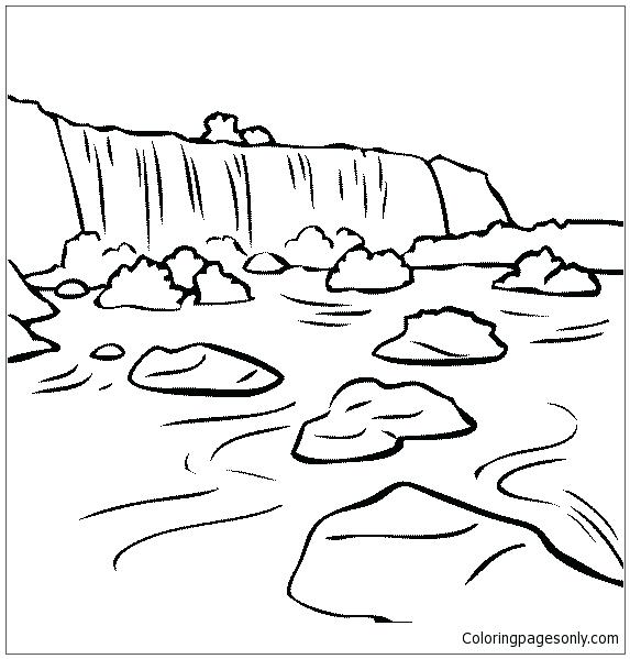 573x599 Niagara Falls Coloring Pages