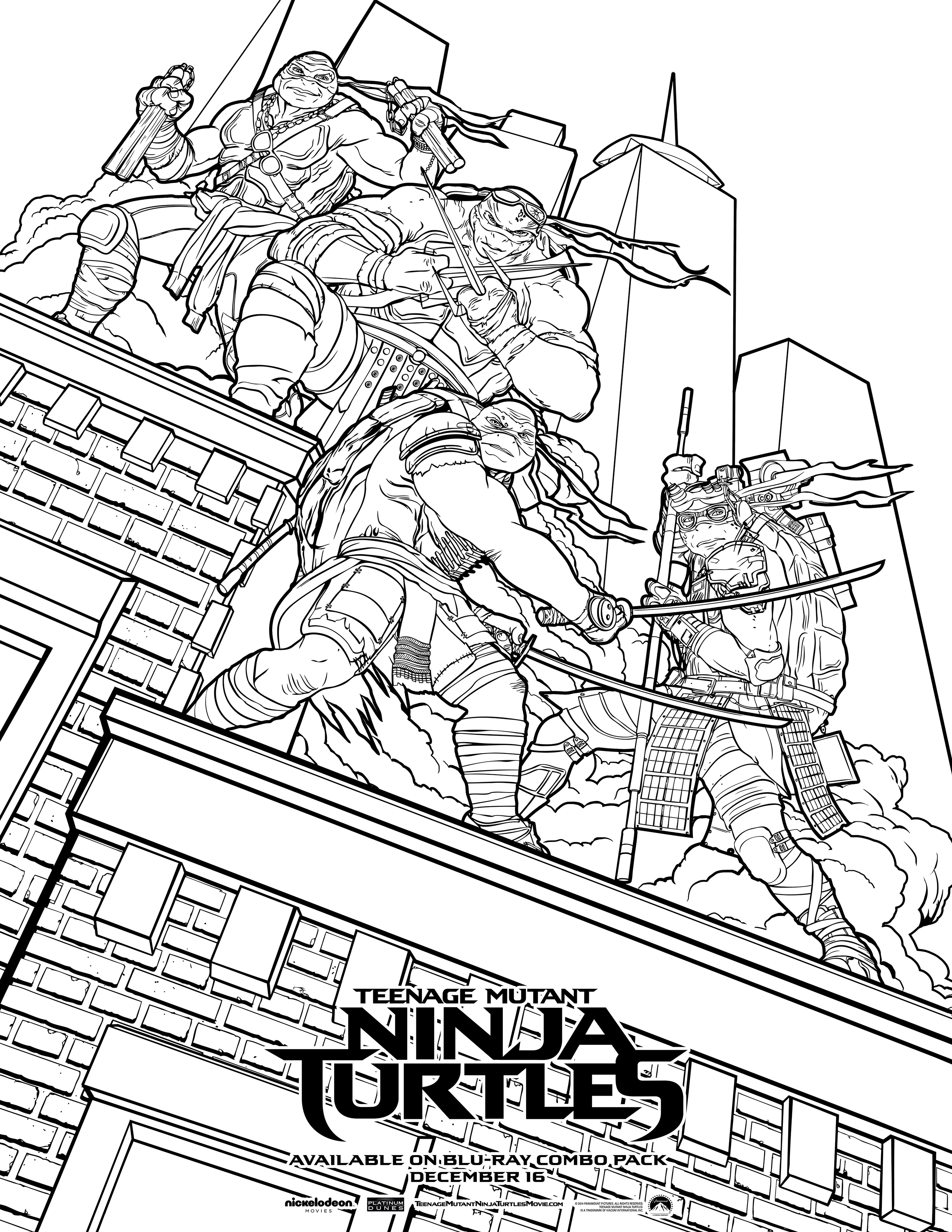 Nickelodeon Ninja Turtles Coloring Pages 2550x3300 Nickelodeon Ninja Turtles Coloring Pages
