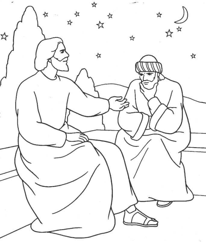 Free Coloring Pages Jesus And Nicodemus Bible Coloring Picture 684x804 Free Coloring Pages Jesus And Nicodemus Bible Coloring Picture