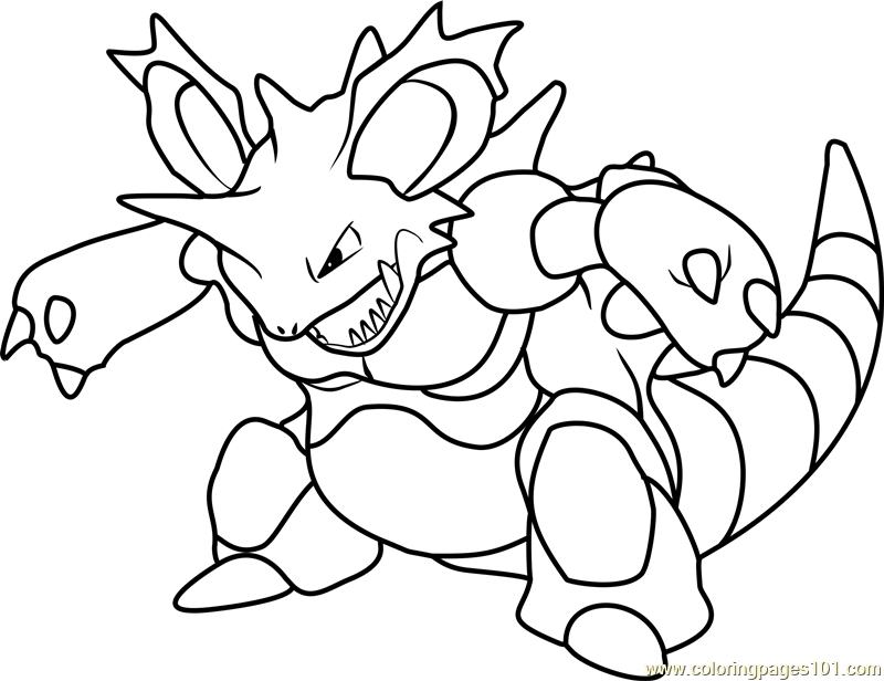 Nidoking Pokemon Coloring Page 800x616 Nidoking Pokemon Coloring Page