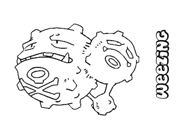 Weezing Coloring Pages 620x438 Weezing Coloring Pages