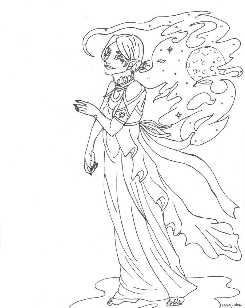 Night Elf Coloring Page By Razel Chan 796x1003 Night Elf Coloring Page By Razel Chan