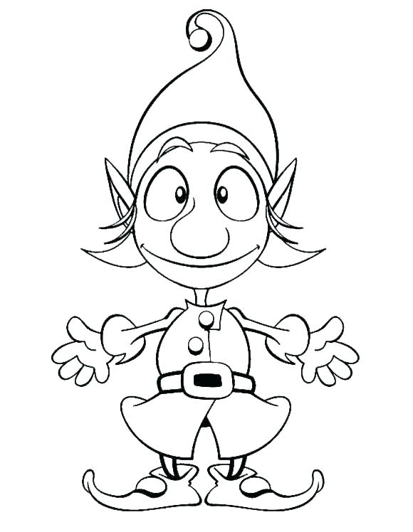 Elf Coloring Page Elf Coloring Pages For Preschool 580x748 Elf Coloring Page Elf Coloring Pages For Preschool