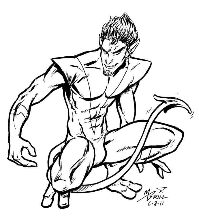 690x768 Nightcrawler Coloring Pages