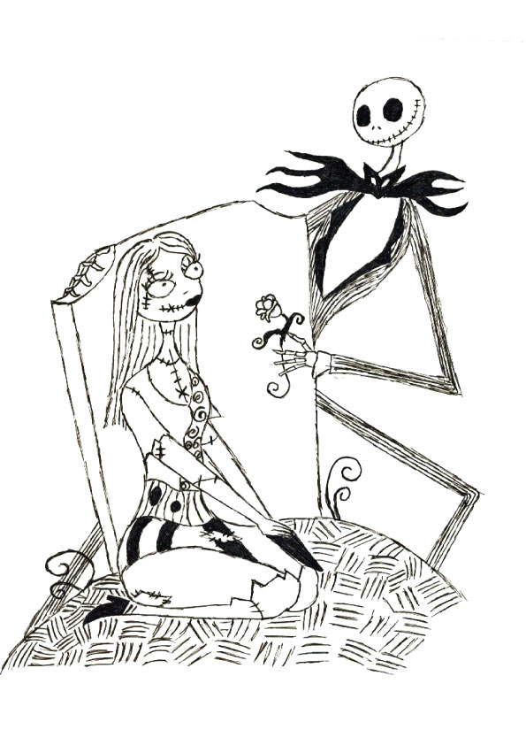 Printable Nightmare Before Christmas Coloring Pages 595x842 Printable Nightmare Before Christmas Coloring Pages
