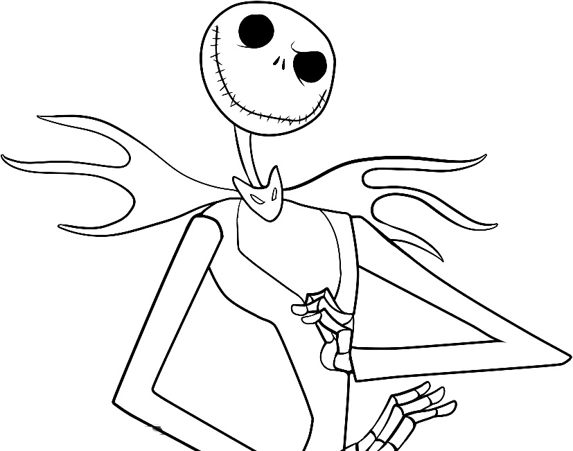 Jack Skeleton Coloring Pages Free Printable Nightmare Before 827x651 Jack Skeleton Coloring Pages Free Printable Nightmare Before