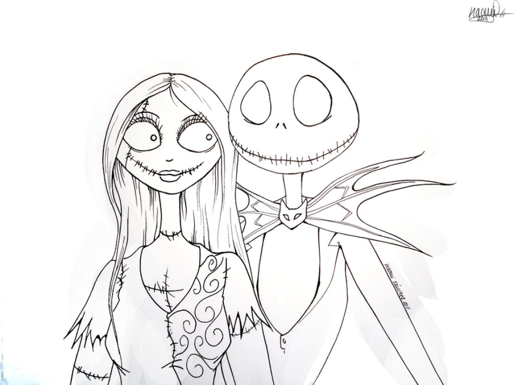 Jack Skellington From Nightmare Before Christmas Coloring Page 1024x768 Jack Skellington From Nightmare Before Christmas Coloring Page